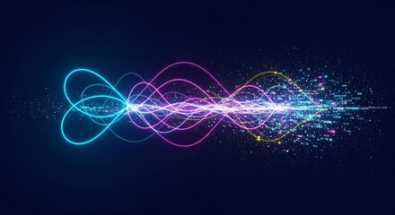 Abstract 3D Neural Network with Colorful Data Streams Representing Artificial Intelligence and Big Data Analytics