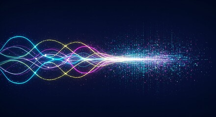 Abstract 3D Neural Network with Colorful Data Streams Representing Artificial Intelligence and Big Data Analytics