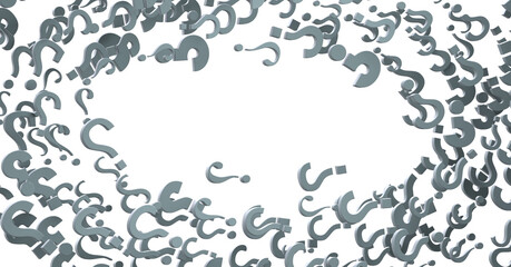 question marks on a plane, original