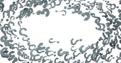 question marks on a plane, original