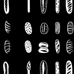Collection of Breadsticks icons, Breadsticks vectorized seamless pattern