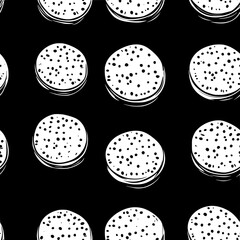 Fototapeta premium Collection of Buttermilk Biscuits icons, Buttermilk Biscuits vectorized seamless pattern