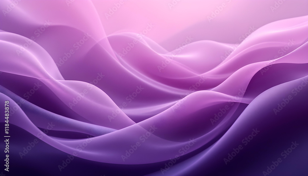 Poster Simple gradient purple abstract background with smooth waves and curves flowing abstract purple wave background design for modern design projects. Abstract blue and purple wave background