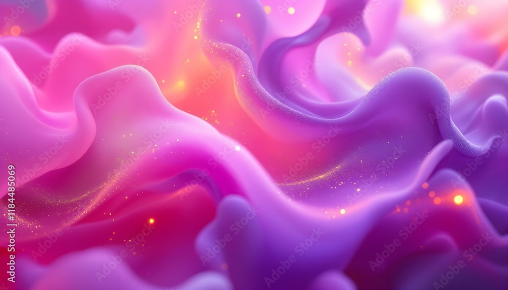 Aufkleber Swirling pink and purple lines with a hint of blue create a dynamic, abstract flow wallpaper design. Vibrant abstract background features curved lines in pink, blue, orange, and purple