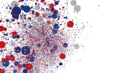 confetti - USA banner mockup with confetti confetti in American national colors. USA Presidents Day, American Labor day, Memorial Day, US election concept.