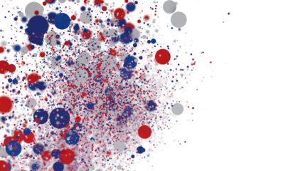 confetti - USA banner mockup with confetti confetti in American national colors. USA Presidents Day, American Labor day, Memorial Day, US election concept.