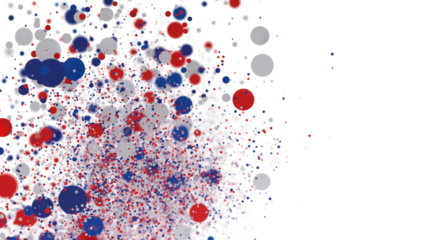 Festive background with confetti in the shape of stars in the color of the American flag. US independence day.