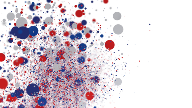 Festive background with confetti in the shape of stars in the color of the American flag. US independence day.