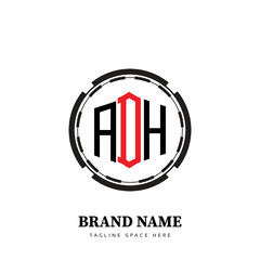 ADH logo design, ADH simple and modern logo. ADH luxurious alphabet design
