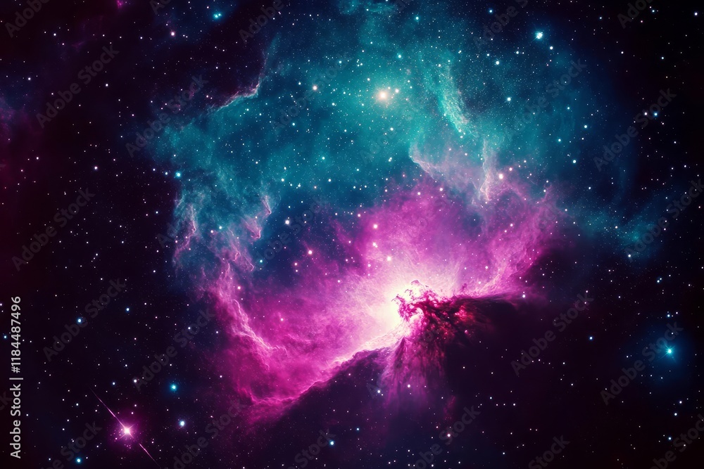 Poster captivating visual representation of the mysteries of space and stellar occurrences.