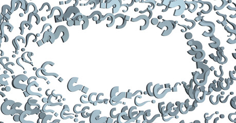 question marks, original 3d rendering