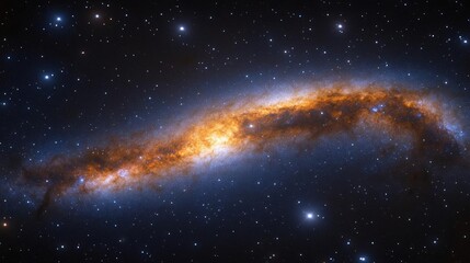 Obraz premium Majestic Spiral Galaxy in the Vast Cosmos: A Celestial Tapestry of Stars and Nebulae