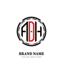 PrintADH logo design, ADH simple and modern logo. ADH luxurious alphabet design
