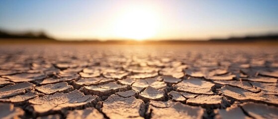 Obraz premium Drought impact on arid lands dry environment nature photography sunrise view climate change awareness