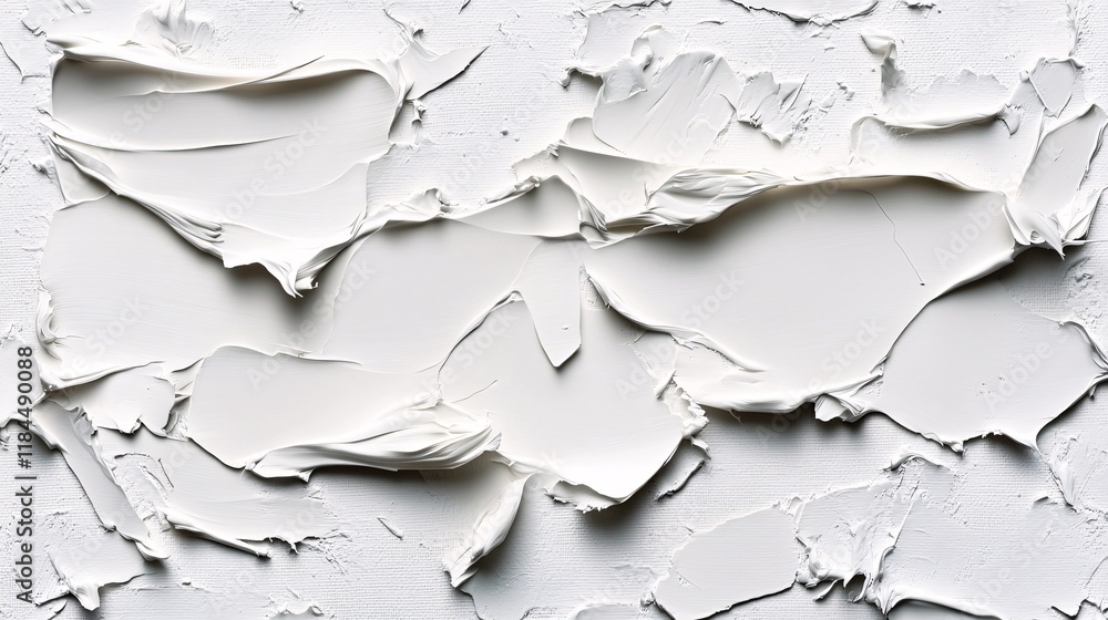 Poster textured white plaster surface with intricate patterns and depth in natural light