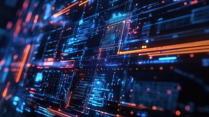 Fototapeta premium Visualization of quantum computing in space mission control, optimizing spacecraft operations and enhancing the analysis of space exploration data