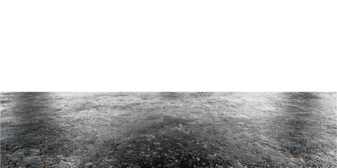 Wet asphalt pavement surface isolated on transparent background