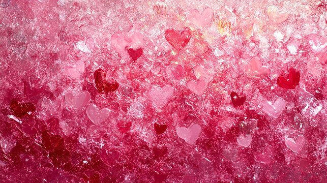 Pink and Red Heart Background Texture