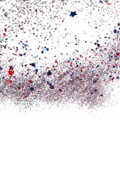  Red Blue White Stars Confetti Overlay