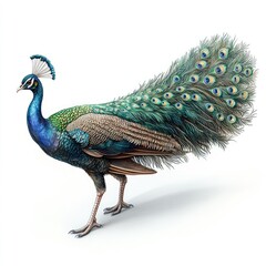 Obraz premium A vibrant peacock displaying its colorful plumage.