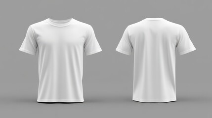 Blank White T-Shirt: Front and Back View, Minimalist Design