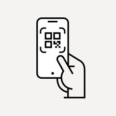 Payment, linear icon set. Payment online options, vector icons. Outline payment method symbols. Money transfer, banking, credit card, cash transaction symbol. Qr-code, bar-code scanning illustration