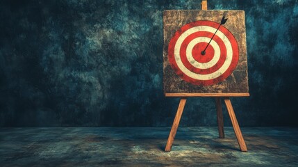 Aged Target: Bullseye Achieved, Rustic Artistic Still Life