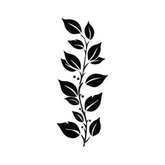 Decorative Leaf Silhouette set Clipart on a white Background