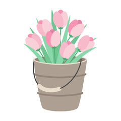 bucket of tulips © StockVector