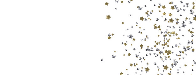 Heavenly Showers: 3D Gold Stars Rain Illustration Transcends Imagination