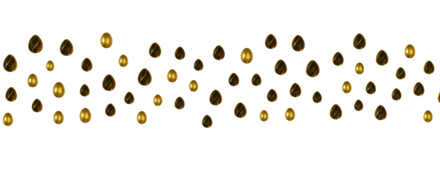 Set of different 3D realistic, shiny, golden,