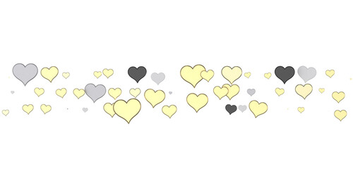 Love valentine background with red petals of hearts on transparent background