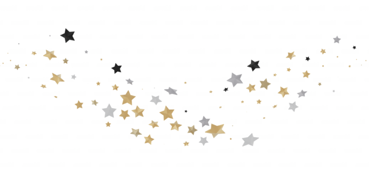 Heavenly Showers: 3D Gold Stars Rain Illustration Transcends Imagination