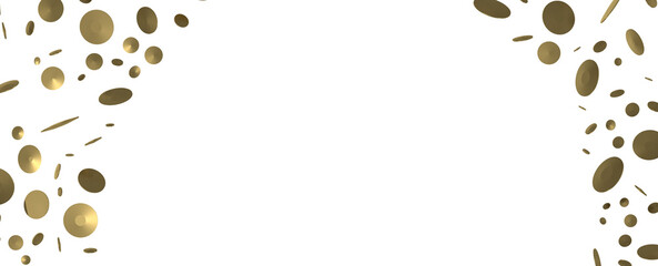 Glorious Cascade: Exquisite 3D Illustration of Glowing Gold Confetti