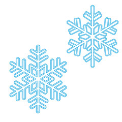 Perfect winter snowflake with star line art icon for apps and websites