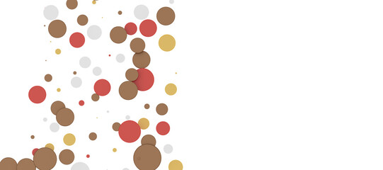  Colorful assorted confetti with serpentine on white