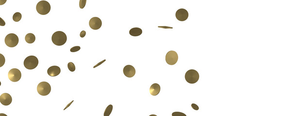 Glorious Cascade: Exquisite 3D Illustration of Glowing Gold Confetti