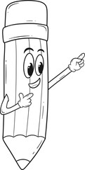 cute happy pencil cartoon hand drawn