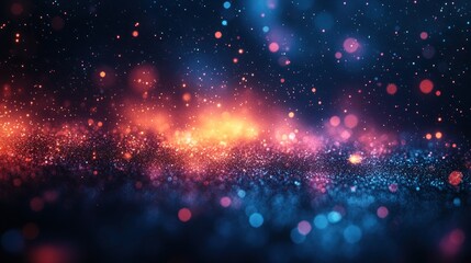 Fototapeta premium Abstract glowing particles, vibrant colors.