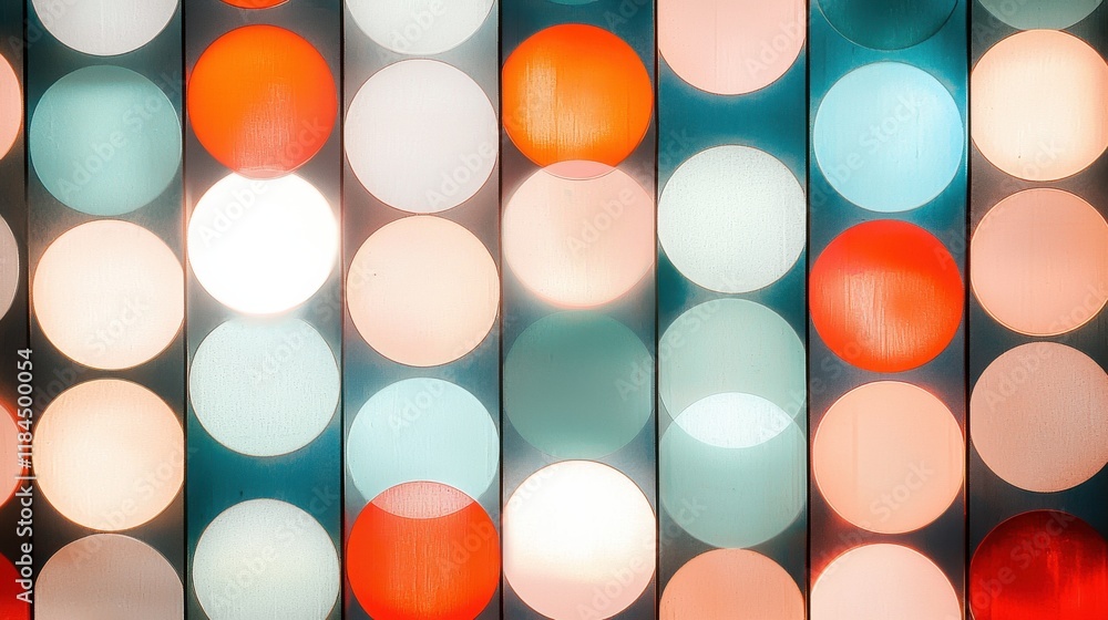 Poster mesmerizing spherical abstract pattern with vibrant geometric shapes and textures