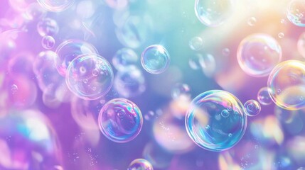 An artistic representation of soap bubbles illuminated in vibrant hues.