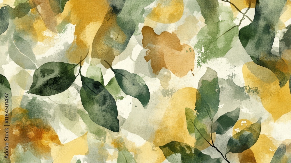 Poster vibrant leaf patterns natural canvas abstract artwork colorful environment close-up view artistic ex
