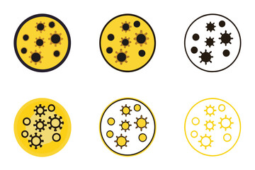 Fototapeta premium Abstract illustration of cancer cells in modern line art style, representing medical research and oncology studies, world cancer day line art icon set