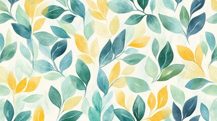 Vibrant watercolor leaves botanical illustration nature art bright color palette close-up organic design inspiration
