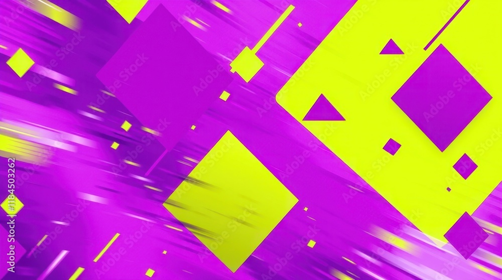Poster vivid explosion of colors and geometric shapes in a dynamic abstract composition reflecting modern a