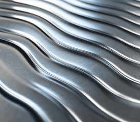 Naklejka premium Corrugated aluminum texture. Lightweight metallic surface with a wavy pattern.