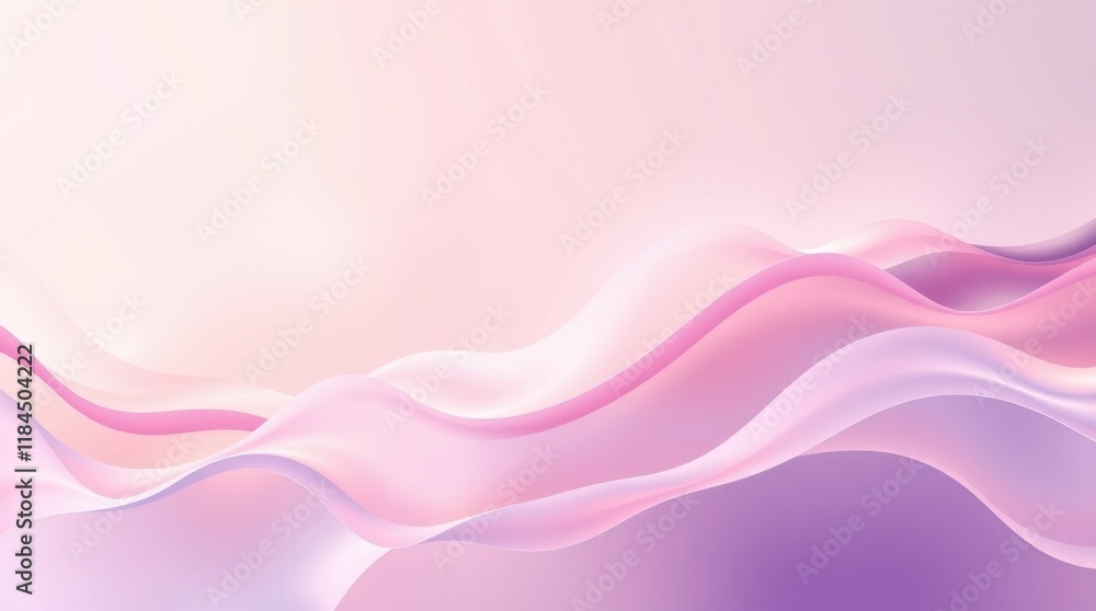 Poster flowing waves of soft pastel colors create a serene and calming atmosphere in a dreamy abstract land