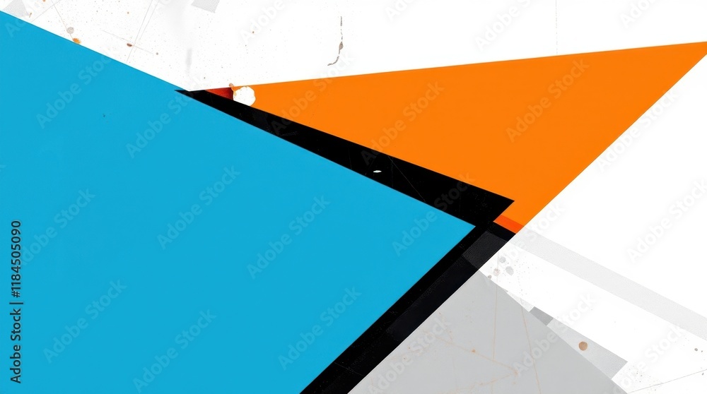 Poster vibrant geometric shapes intertwined with dynamic colors in a contemporary abstract display