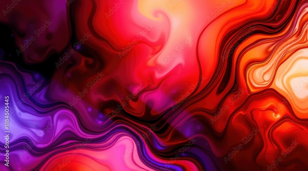 Poster vivid swirl of vibrant colors dancing in harmony creates a mesmerizing abstract background at twilig