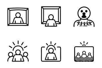 Diverse ribbon icon set representing cancer awareness, health advocacy, and hope, including detailed depictions for World Cancer Day line art icon set